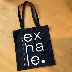 exhale Tote Bag, Black, White